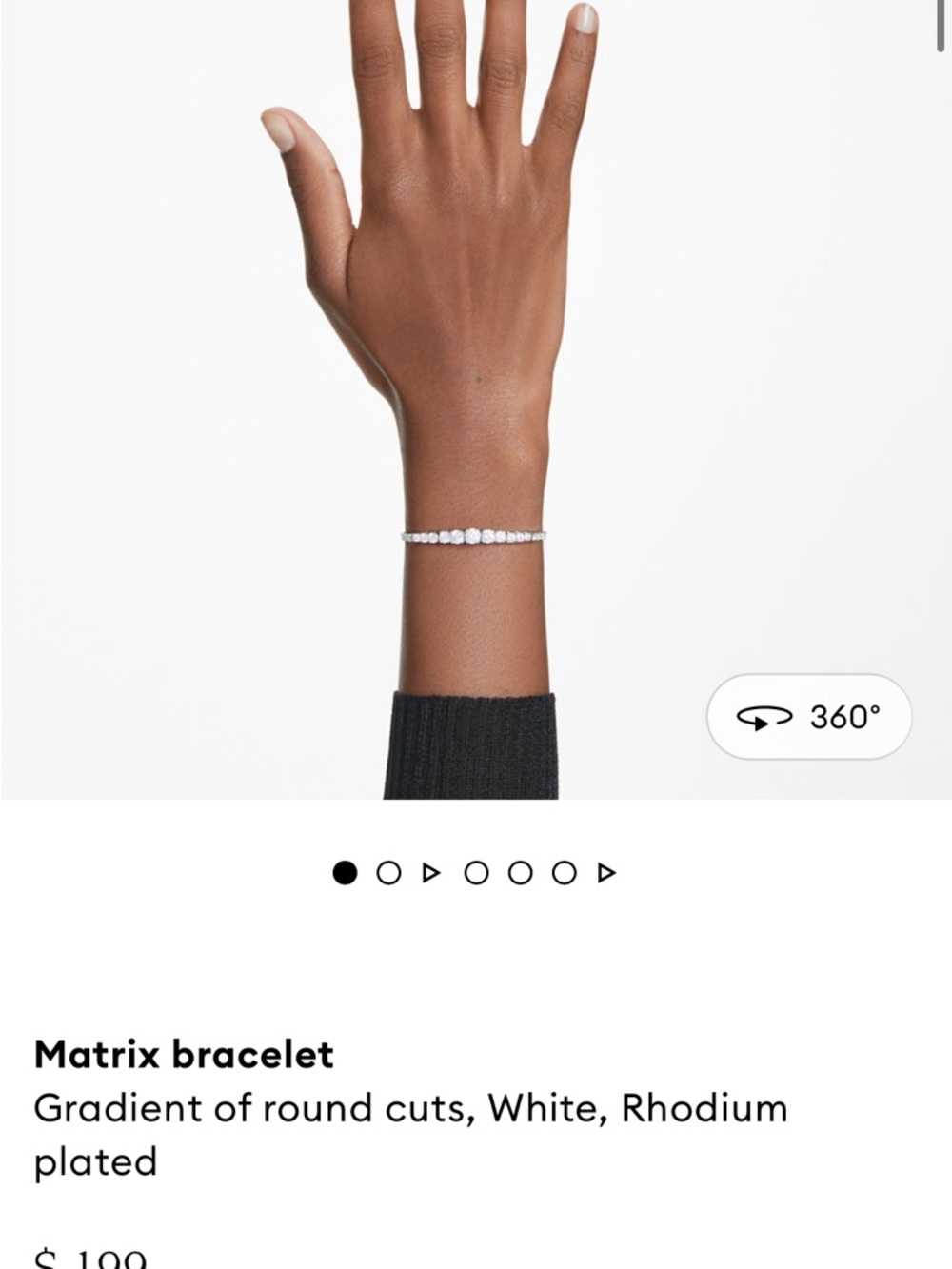 Swarovski White Crystal Tennis Bracelet - Picture 3 of 4